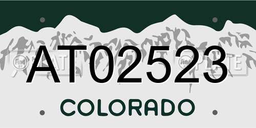 AT02523 Colorado License Plate