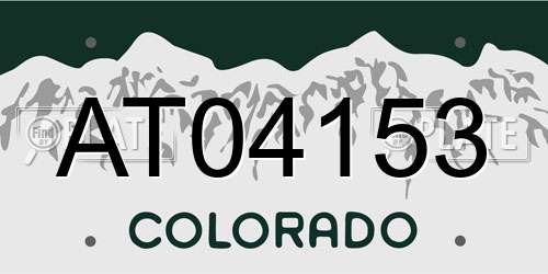 AT04153 Colorado License Plate