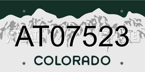 AT07523 Colorado License Plate