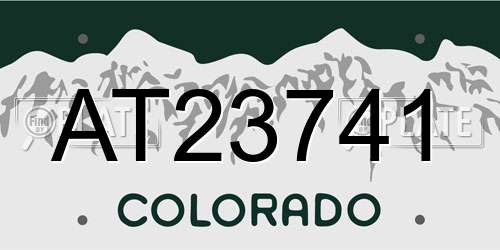 AT23741 Colorado License Plate