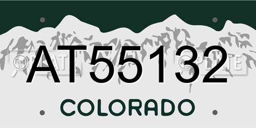 AT55132 Colorado License Plate