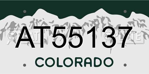 AT55137 Colorado License Plate