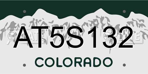 AT5S132 Colorado License Plate