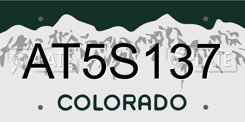 AT5S137 Colorado License Plate
