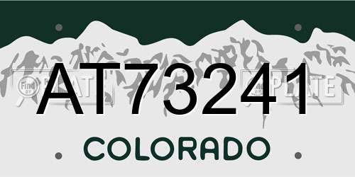 AT73241 Colorado License Plate