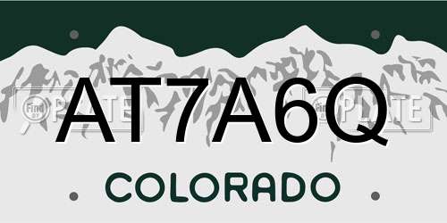 AT7A6Q Colorado License Plate