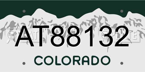 AT88132 Colorado License Plate