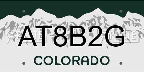 AT8B2G Colorado License Plate