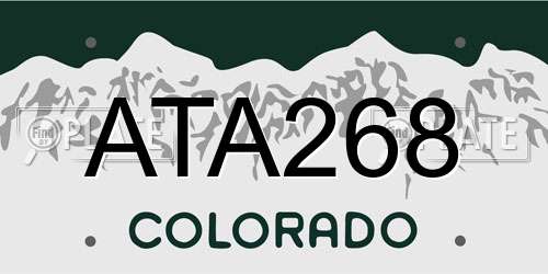 ATA268 Colorado License Plate