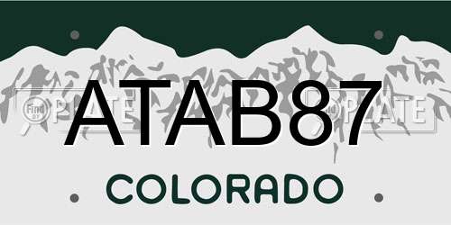 ATAB87 Colorado License Plate