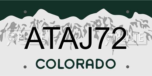 ATAJ72 Colorado License Plate