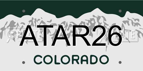 ATAR26 Colorado License Plate