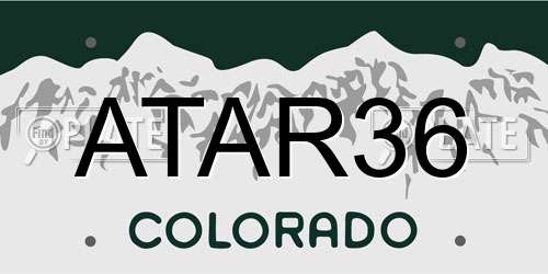 ATAR36 Colorado License Plate