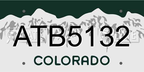 ATB5132 Colorado License Plate