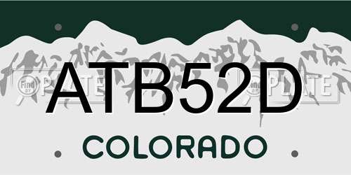 ATB52D Colorado License Plate