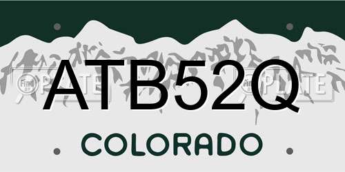 ATB52Q Colorado License Plate
