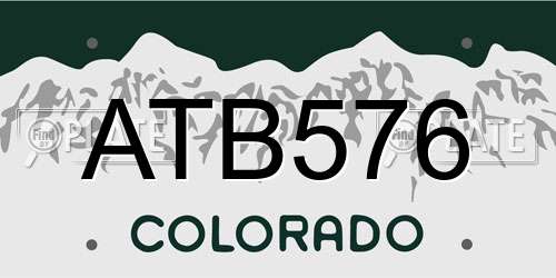 ATB576 Colorado License Plate