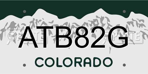 ATB82G Colorado License Plate