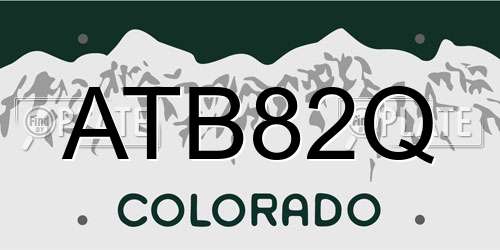 ATB82Q Colorado License Plate