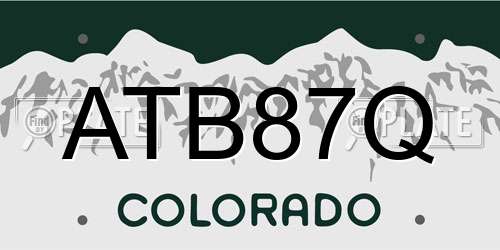 ATB87Q Colorado License Plate