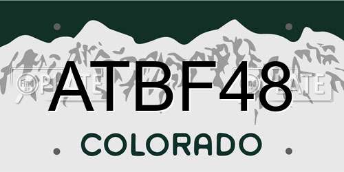 ATBF48 Colorado License Plate