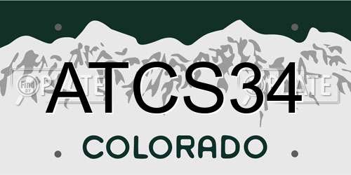 ATCS34 Colorado License Plate