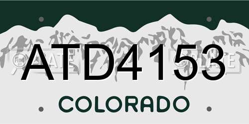 ATD4153 Colorado License Plate