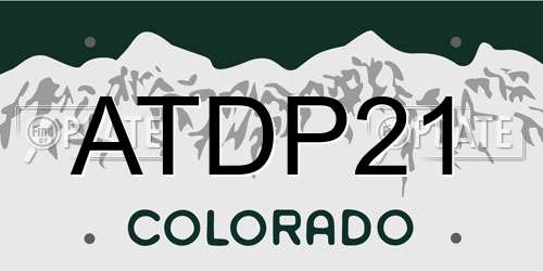 ATDP21 Colorado License Plate