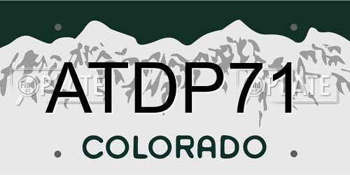 ATDP71 Colorado License Plate