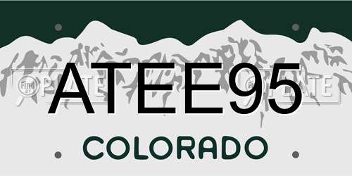 ATEE95 Colorado License Plate