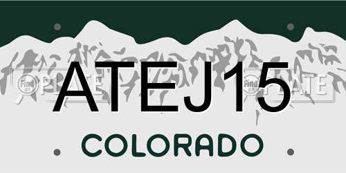 ATEJ15 Colorado License Plate