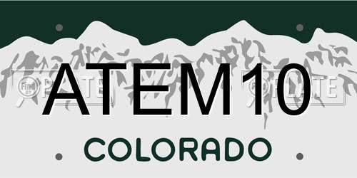 ATEM10 Colorado License Plate