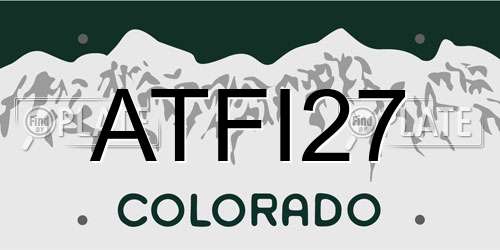 ATFI27 Colorado License Plate