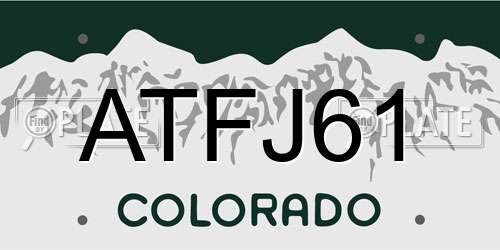 ATFJ61 Colorado License Plate