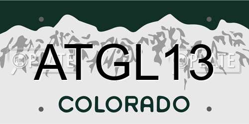 ATGL13 Colorado License Plate