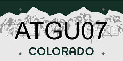 ATGU07 Colorado License Plate