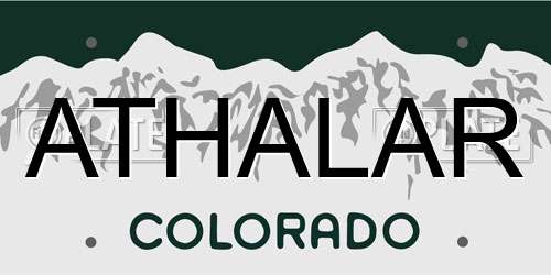 ATHALAR Colorado License Plate
