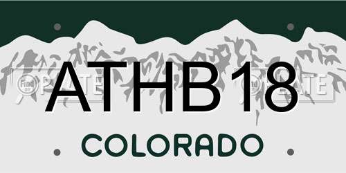 ATHB18 Colorado License Plate