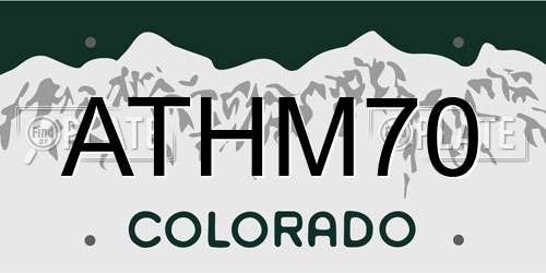 ATHM70 Colorado License Plate