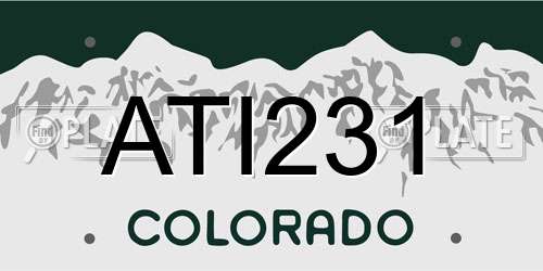 ATI231 Colorado License Plate