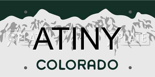 ATINY Colorado License Plate