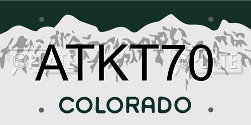 ATKT70 Colorado License Plate
