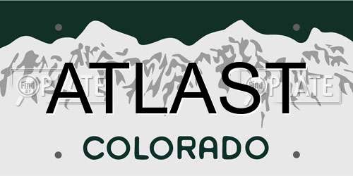 ATLAST Colorado License Plate