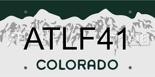ATLF41 Colorado License Plate