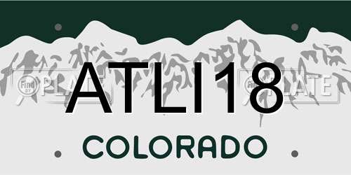 ATLI18 Colorado License Plate