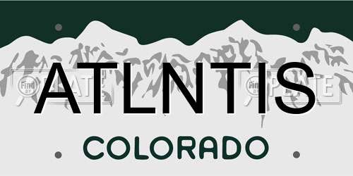 ATLNTIS Colorado License Plate