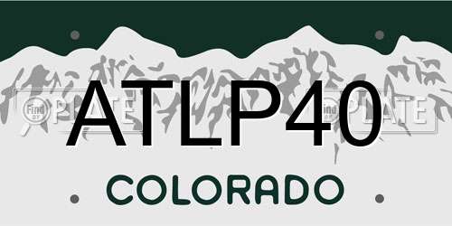 ATLP40 Colorado License Plate