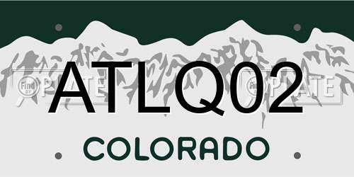 ATLQ02 Colorado License Plate