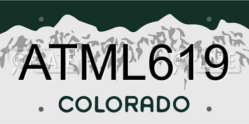 ATML619 Colorado License Plate