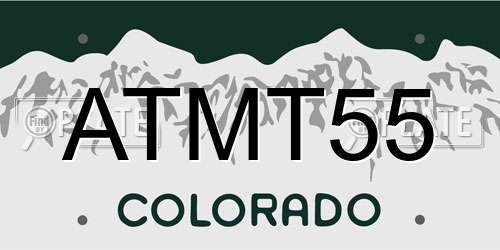 ATMT55 Colorado License Plate